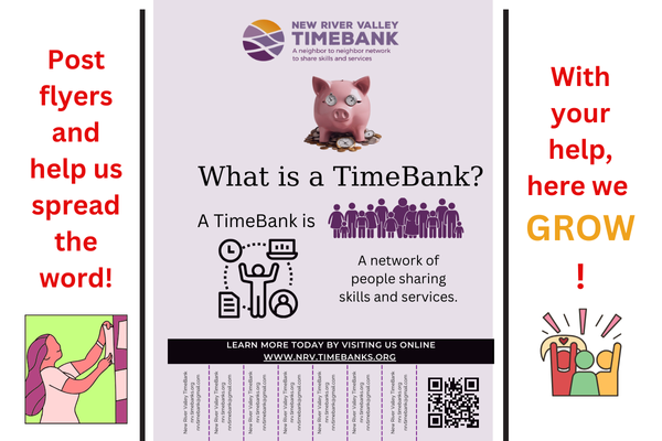 Post TimeBank flyers.