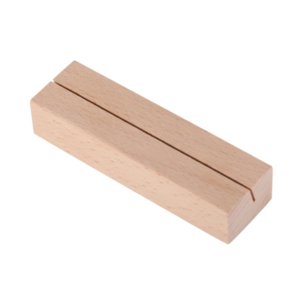 Wooden tabletop sign holder